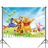 Winnie The Pooh Birthday Party Supplies, Include Banner, Background, Hanging Swirls Decorations, Latex Balloons, Plates, Cutlery, Napkins,Great Birthday and Baby Shower Tableware and Decorations Set