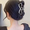 4.5 Inch Metal Bow Claw Hair Clips - Cute Bowknot Hair Jaw Clips with Strong Hold for Thick and Thin Hair - 2 Pcs, Gold & Silver