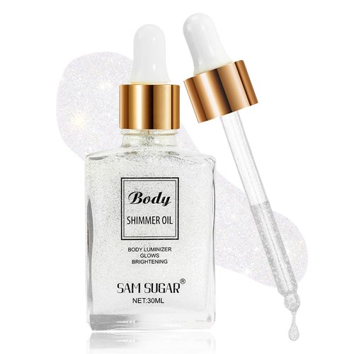 Body Shimmer Oil,Waterproof Long Lasting Moisturizing Bronze Body Luminizer Glow For Face & Body,Luxurious Illuminator Oil with Natural Origin Ingredients for Skin Glowing 1Fl Oz (01)