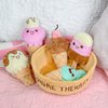 Cute Plushies for Emotional Support – Sundae Therapy Ice Cream Plush Set– Cute Plush Toy Gifts for Girlfriend - Food Plushies for All Ages - Funny Gifts for Women - Includes 5 Dolls & Carrying Basket
