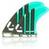 DORSAL Surfboard Fins Quad 4 Set Future Compatible Green Medium Carbon Fiber with Honeycomb Hexcore