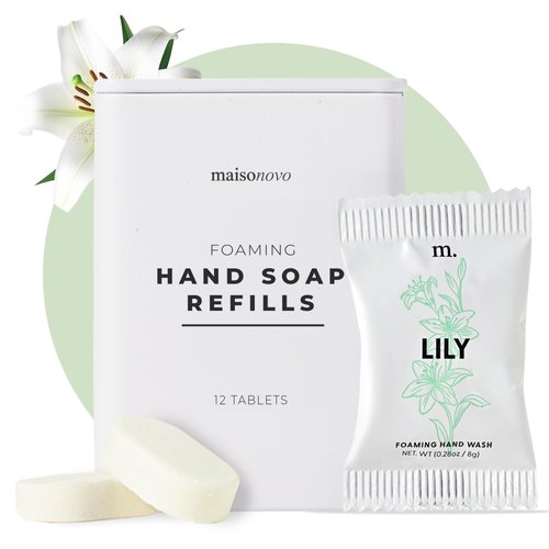MAISONOVO 12 Pack Lily Scent Foaming Hand Soap Tablets