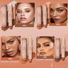 Cream Contour Stick, Dual-Ended Highlighter Stick, Face Contour Makeup, Highlighter Makeup, Long-Lasting & Waterproof, Cream Bronzer & Highlight Sticks Make Up Kit (Pearl White, Dark Brown)