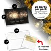 New Years Cards for Business & Family (Fireworks Burst) Bulk Greeting Card Set Pack of 25 Happy New Year Cards with Envelopes for 2025 (5x7 inch - A7) Great for Office, Work, Employees & Clients N1505