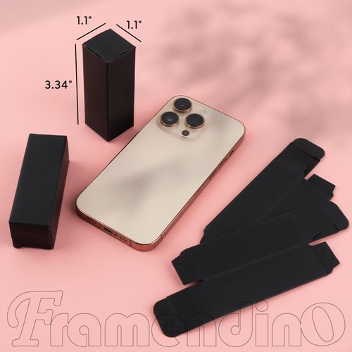 Framendino, 50 Pack Black Rectangle Lipstick Boxes Lip Gloss Boxes Lipstick Bottle Boxes Reusable Lip Balm Packaging Cases Essential Oil Wrapping Box for DIY Lip Gloss Gift Packaging