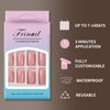 Frinail Fake Nails Press on Short Square Glue on Nails, 24PCS Pink False Nails, Gel Manicure Nails Press ons Glossy Acrylic Stick on Nail Kit with Adhesive Nail Tabs Jelly Glue