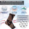 LISEPWU Copper Ankle Brace, Copper Infused Ankle Support Compression Sleeve for Men & Women, for Foot Pain Relief,Sprained Ankle, Achilles Tendonitis,Recovery, Daytime or Night Use(L)