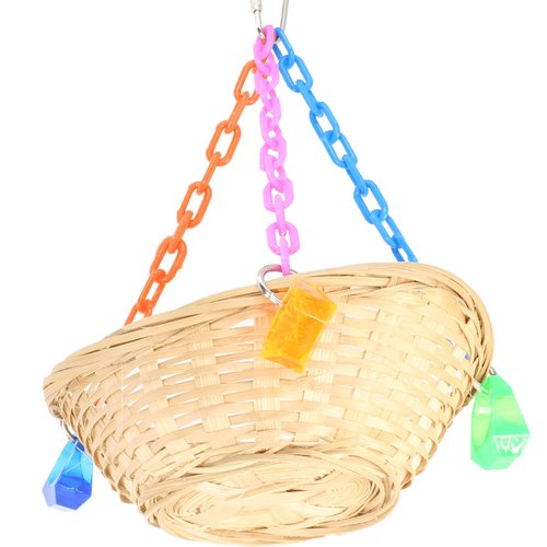1914 Basket Swing Bonka Bird Toys Bamboo Colorful Chew Swing Hanging Parrot Quaker Parrotlet Budgie
