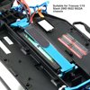 Tall Battery Holder Mount Hold Down for Traxxas 1/10 Slash 2WD 5822 5822A Chassis, Aluminium Alloy RC Battery Mount Plate, Battery Holder Mount with Strap for Traxxas 1/10 Slash (Blue)