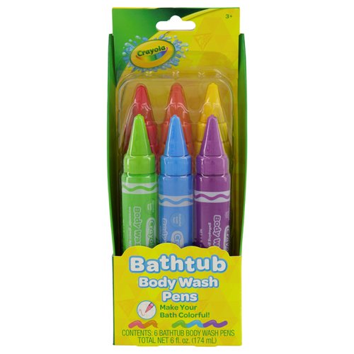 Crayola Taste Beauty Bathtub Bodywash Pens, Kids’ Bath Toys per Pack (6), Adult Supervision Recommended