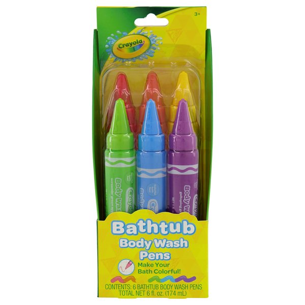 Crayola Taste Beauty Bathtub Bodywash Pens, Kids’ Bath Toys per Pack (6), Adult Supervision Recommended