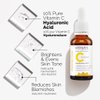 VITAYES Vitamin C Face Serum Anti Aging Serum with Hyaluronic Acid Skin Hydrating & Brightening for Dark Spots, Fine Lines and Wrinkles 1 Oz.