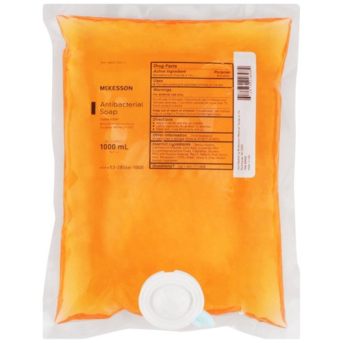 McKesson Antibacterial Liquid Hand Soap, 1000 mL [Pack of 10] Refill Bag, Clean Scent