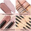 FOCALLURE 2 Pcs Cream Eyeshadow Stick,Brightener Eyeshadow Pencil Crayon,Highlighter Eye Shadow Stick Sets with Crease-proof Formula,Long Lasting Waterproof Eye Shadow Make Up,Silky Peach