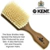 Kent OG2S Beechwood Soft Bristle Hair Brush and Facial Brush for Beard Care - Exfoliating Soft White Natural Boar Bristle Brush for Mens Grooming, Hair Care, and Beard Straightener for Men's Skin Care