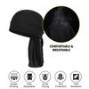 MELASA Cooling Do Rags Skull Cap Helmet Liner, Sweat Head Wraps Bandanas for Men Running Cycling Motorcycle(Black&Black)