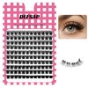 DEFSAP False Eyelashes,120pcs Individual Eyelash Clusters False Eyelash Extensions Natural Look Reusable Adhesive Black Ultra Thin Band DIY Eyelash Extensions (14mm)