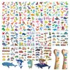 30 Sheets Temporary Tattoos Kit for Kids, Fake Cute Tattoo Stickers Waterproof, Birthday Party Favor（Dinosaur & Sea Animal & Vehicle)