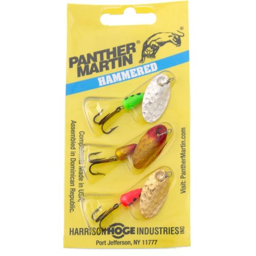 Panther Martin PMHM3 Hammered Spinners Fishing Lure Kit - 1/8 oz - Assorted - Pack of 3