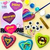 Hearts Rock Painting Kit for Kids - Glow in The Dark - Arts and Crafts for Girls Ages 4-12 – Christmas Gifts for Girls Art Toys Kids Craft Kits – Birthday Gifts for 4 5 6 7 8 9 10 11 12 Year Old Girls