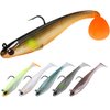 TRUSCEND Fishing Lures for Bass Trout Jighead Lures Paddle Tail Swimbaits Soft Fishing Baits Freshwater Saltwater Jigging Bass Gear Fishing Gifts for Men