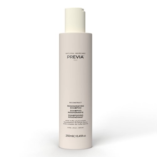 PREVIA Reconstruct Regenerating Shampoo - Damaged Hair Shampoo with White Truffle - Moisturizing Shampoo for Brittle Hair (8.45 oz)