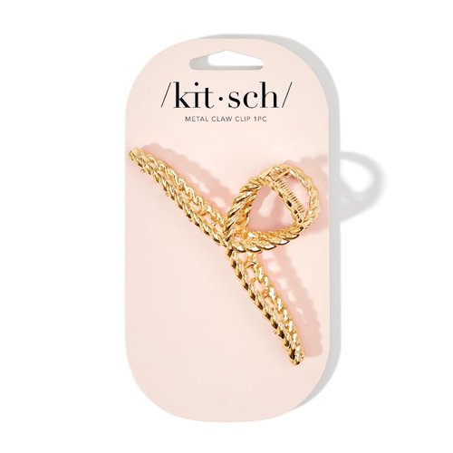 Kitsch Gold Metal Claw Clips, Claw Clips for Thick Hair, Gold Hair Clips for Girls, Metal Hair Clips for Women, Gold Claw Clips for Thin Hair, Metal Hair Claw Clips for Women, 1 pc Gold Rope