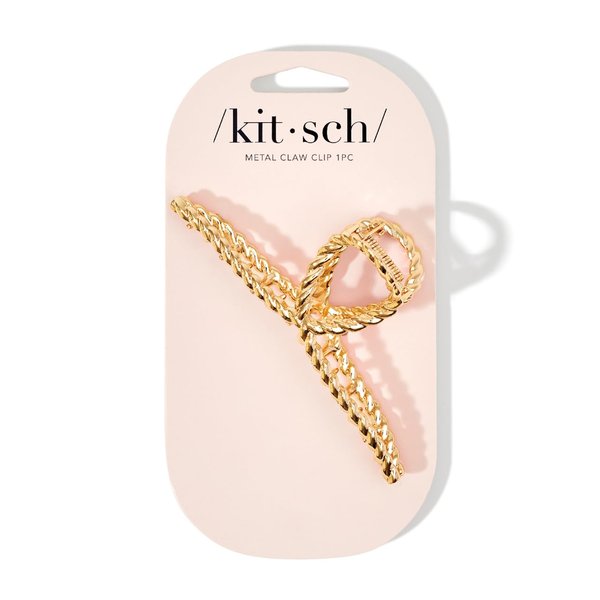 Kitsch Gold Metal Claw Clips, Claw Clips for Thick Hair, Gold Hair Clips for Girls, Metal Hair Clips for Women, Gold Claw Clips for Thin Hair, Metal Hair Claw Clips for Women, 1 pc Gold Rope