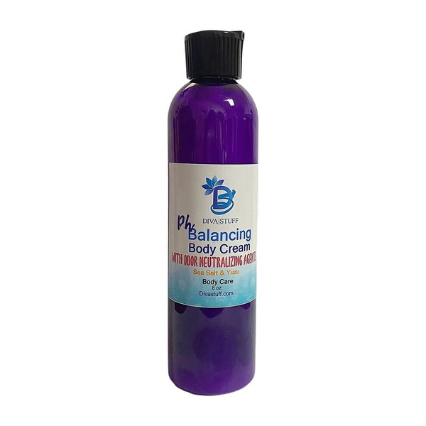 Diva Stuff Ph Balancing Body Cream With Odor Neutralizing Agents, Sea Salt and Yuzu Scent, 8oz