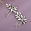 Teyglen Rhinestone Wedding Hair Comb Silver Crystal Headpiece for Bride Wedding Crystal Hair Side Comb Bridal Crystal Hair Piece Rhinestone Hair Accessories for Women Girls (Silver)
