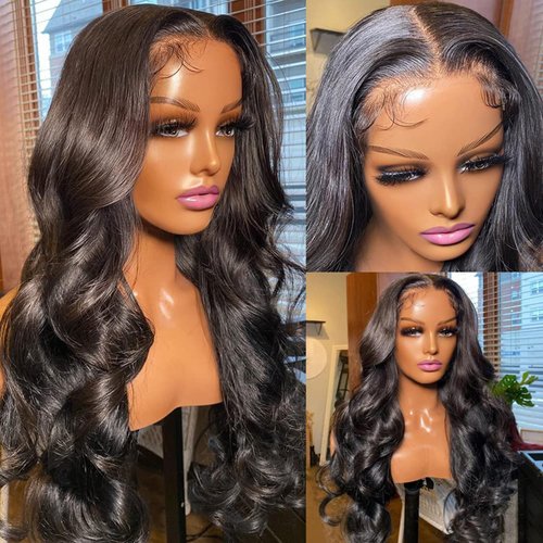Beluck 20 Inch 13x6 Hd lace Front Wigs Human Hair, Transparent 13x6 Hd Lace Front Wigs Human Hair, Glueless Body Wave Frontal Wigs Human Hair Pre Plucked With Baby Hair Bleached Knots