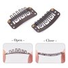 Richintol 10 Pcs Hair Extension Clips,32mm 6-Teeth Wig Clips to Secure Wig No Sew,U-Shape Extension Hair Clips for DIY Wig Clips Hair Extensions (Brown)