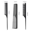 Professional Comb Set Black 6 Piece - Carbon Fiber Anti Static And Heat Resistant Comb-Fine and Wide Tooth Comb for Men and Women - Parting Teasing and Hair Styling