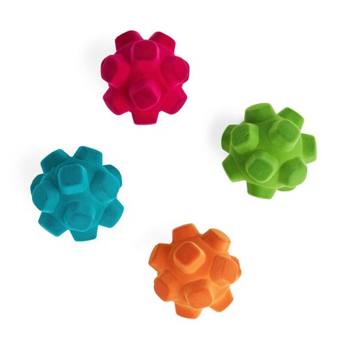 Leaps & Bounds Flocked Ball with Nubs Assorted Dog Toy