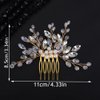 Teyglen Bridal Crystal Hair Comb Black Rhinestone Pearl Wedding Hair Comb Hair Accessories for Bride Wedding Headpiece Boho Crystal Hair Piece for Women Girls (Black)