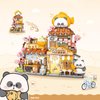 MEIEST Mini City Shop Street View Building Blocks Model Set,Simulation Panda Architecture Collection Particle Construction Building Bricks Toy,Home Decor (Taiyaki)