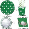 80PCS Golf Party Supplies, Golf Party Disposable Tableware Set Golf Party Plates 9" 7" Paper Plates Napkins Straws 9 Oz Cups for Golf Sports Birthday Party Decoration