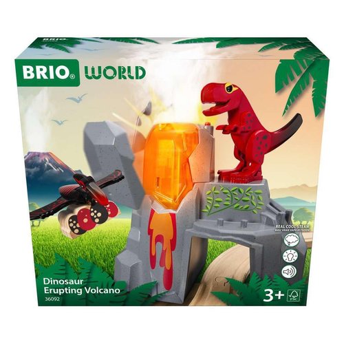 BRIO World - 36092 Dinosaur Erupting Volcano | Toy Train Set for Kids Aged 3 Years Up