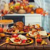 96 Pieces Friendsgiving Tableware Set Party Supplies - Fall Thanksgiving Pattern Disposable Dinnerware with Paper Plates, Napkins, Forks for Autumn Harvest, and Friendsgiving Dinner BBQ Picnic Favors