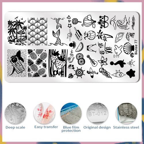 Biutee Nail Art Stamping Plate Set Nail Stamping Kit with Silicone Nail Stamper Christmas Flower Leaves Animal Lace Girl Star Holiday Design Nail Stamp Plate Nail Stamper Kit Nail Stamp Template
