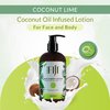 Coco Fiji Face & Body Lotion Infused With Coconut Oil | Lotion for Dry Skin | Moisturizer Face Cream & Massage Lotion for Women & Men |Coconut Lime 12 oz, Pack of 1