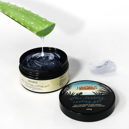 jeallis After Tanning Gel, After Sun Aloe Vera Tanning Enhancer Extender Body Gel To Prevent Tan Fading, Natural Daily Moisturizing & Healing After Sun Care Cream, 6.8oz