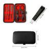 Stocking Stuffers Manicure Set Nail Clippers Nail Tools Pedicure Supplies Nail Clippers for Women Men Christmas Gifts Fingernail Toenail Clippers 8 in 1 Manicure Tools Black with Leather Travel Case