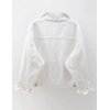 Locachy Women's Casual Denim Jacket Solid Color Basic Long Sleeve Jean Jacket Coat White M