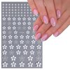 7 Sheets Spring White Flower Nail Art Stickers Hibiscus Flowers Nail Decals 3D Self-Adhesive Summer Floral Pegatinas Uñas Cherry Blossom Nail Supplies for Women Girls Manicure Nail Decor Accessories