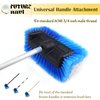 FutureNavi 10" Car Wash Brush 5-Sided Head with Soft Detailing Bristle for Cleaning Exterior, Wash Equipment for Truck, SUV, RV, Camper, Deck Boat, Van, Home Washing, Two-in-one Colors: Blue and Gray.
