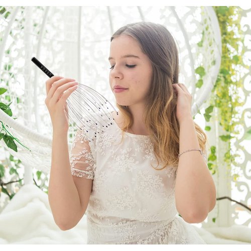 USAGA 36 Fingers Head Massager Scalp Massager Head Scratcher for Head Body Relaxing (Black)