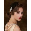 SWEETV 1920s Feather Headpiece Flapper Headband, Roaring 20s Hair Accessories Great Gatsby Hair Clip Black