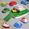 Toy Boat Bath Toys for Toddlers with 4 Mini Car Toys and 4 Bath Boat Squirters, Kids Ferry Boat for Bathtub Bathroom Pool Beach Toys