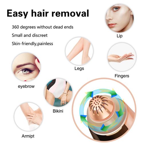 Eyebrow Hair Remover Replacement Heads: Compatible with Finishing Touch Flawless Women Eyebrow Hair Remover Trimmer Blades Painless, with Cleaning Brush, As Seen On TV 18K Gold-Plated Gold 6 Count